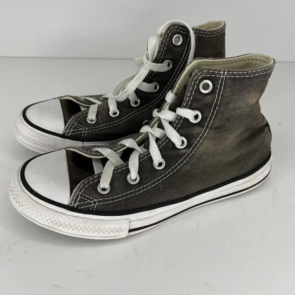 Converse All Star Retro High-Top Sneakers Youth Size 1 Gray White Basketball